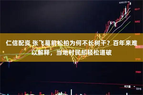 仁信配资 张飞墓前松柏为何不长树干？百年来难以解释，当地村民却轻松道破