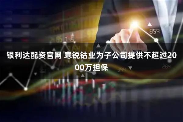 银利达配资官网 寒锐钴业为子公司提供不超过2000万担保