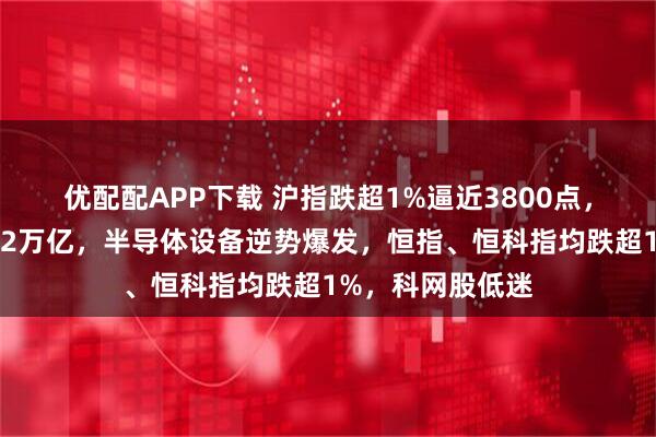 优配配APP下载 沪指跌超1%逼近3800点，全市场成交不足2万亿，半导体设备逆势爆发，恒指、恒科指均跌超1%，科网股低迷
